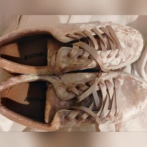 JustFab Pink Velour Sneakers-8.5